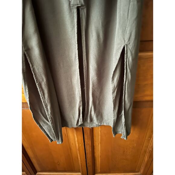 Lulus Women's Button Down Collared Midi Shirt Dress Sleeveless Solid Gray SZ XL - Picture 5 of 14